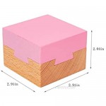 Ahyuan 3D Wooden Brain Teaser Pink Magic Drawers Jewelery Gift Box Logic Puzzle Cube Toy for Children and Adults
