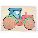 Magic Wood Wooden Puzzle The Tractor - Hand Made Organic Natural Education Challenge Toy for Boys