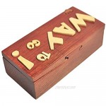 South Asia Trading Handmade Wooden Art Intarsia Trick Secret Way to Go! Encouragement Jewelry Puzzle Trinket Box (4603) (g3)