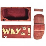 South Asia Trading Handmade Wooden Art Intarsia Trick Secret Way to Go! Encouragement Jewelry Puzzle Trinket Box (4603) (g3)
