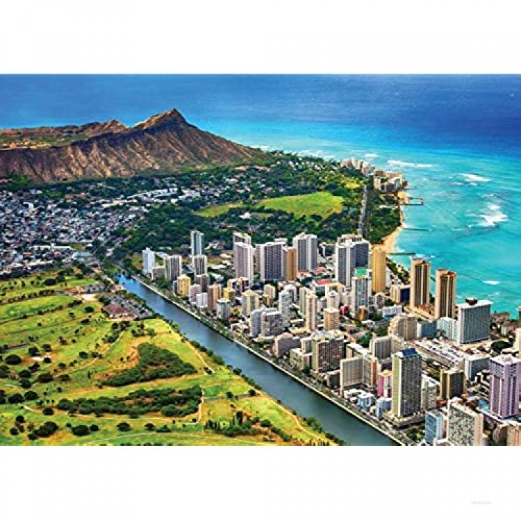 1000 Piece Jigsaw Puzzle for Adults - Waikiki Hawaii - Fun Hard Challenging Island Puzzle with Natural Scenery by Puzzle Posse