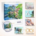 1000 Piece Puzzles for Adults | Jigsaw Puzzle Depicts The Hallstatt Austria 27 x 20 Landscape Puzzle | Premium Quality Puzzle Pieces | Vivid Color & Large Poster Fun Family Game Educational Toy Gift