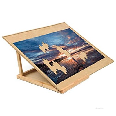 Becko Wooden Puzzle Board with Easel Adjustable Puzzle Board & Bracket Set Jigsaw Puzzle Plateau for Adults and Kids for Puzzle Up to 1000 Pieces  Non-Slip Surface