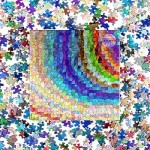Bgraamiens Puzzle-Rainbow triangle-1000 Pieces Square Puzzle Color Challenge Jigsaw Puzzles for Adults and Kids
