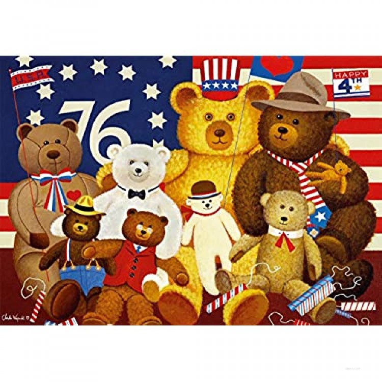 Buffalo Games - Charles Wysocki - Patriotic Stuffy Bunch - 500 Piece Jigsaw Puzzle