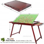 Fanwer Wooden Jigsaw Puzzle Table with Tilting Non-Slip Surface for 1500 Pieces Portable Folding Board for Games with 2 Drawers Gift for Puzzle Amateur Especially Suitable for Neck or Back Painer