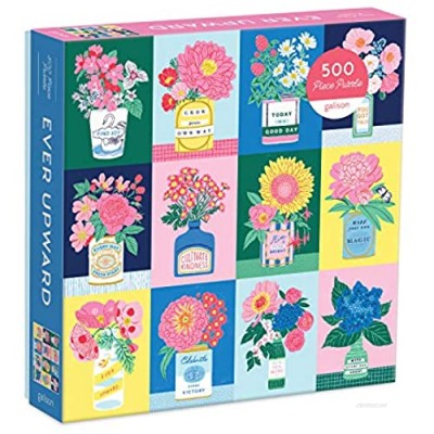 Galison Ever Upward Jigsaw Puzzle  500 Pieces  20” x 20” – Colorful Jigsaw Puzzle Featuring Illustrations by Emily Taylor – Thick  Sturdy Pieces  Challenging Family Activity  Great Gift Idea