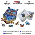 Glowing Wooden Jigsaw Puzzles – Unique Beautiful Owl Animal Shape Best Gift for Adults and 12 Years Age up Kids Family Game Play Collection 188 Pieces – Large