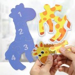 Jigsaw Puzzles for Toddlers 2 3 4Years Old with Storage Box Beginner Puzzles for Preschool Kids Best Animal Learning Educational Toy-Dinosaurs Giraffe Elephant Lion etc Great Gift for Girl & Boy