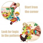 LOL-FUN 24 Piece Puzzle for Toddlers 3 Year Old - Busy Farm Wooden Jigsaw Puzzles for Kids Ages 3-5