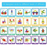 Max Fun 185 PCS Wooden Pattern Blocks Geometry Shape Jigsaw Puzzle Educational Stacking Sorting Montessori Tangram Games for Kids