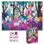 Puzzles for Kids Ages 3-5 Premium 24 Piece Fairy Forest Floor Puzzles for Kids Ages 3-8 Preschool Jigsaw Puzzles Educational Toys for Boys & Girls 3 4 5 6 7 8 Years Old