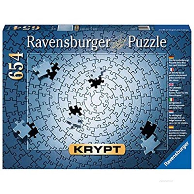 Ravensburger Krypt Silver 654 Piece Blank Jigsaw Puzzle Challenge for Adults – Every Piece is Unique  Softclick Technology Means Pieces Fit Together Perfectly