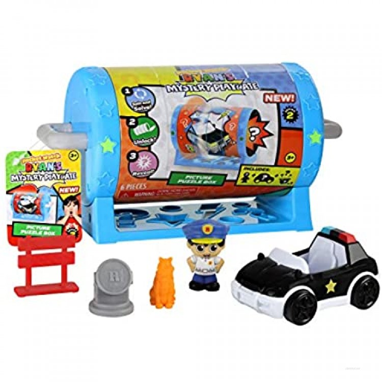 Ryan's Mystery Playdate Puzzle Box Police Ryan Figure Vehicle and Three Accessories
