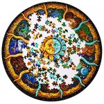 Sunrich Zodiac Jigsaw Puzzle 500 Pieces for Adults- Round Horoscope Imagination Series Puzzle DIY Circular Constellation Puzzles Graduation Gift Cool and Challenge