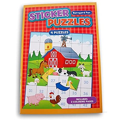 Activity Books Sticker Puzzle Book with 4 Puzzles and 2 Coloring Pages (Barnyard Fun)