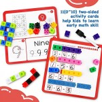 Gamenote Math Cubes Manipulatives with Activity Cards - Number Blocks Counting Toys Snap Linking Cube Math Counters for Kids Kindergarten Learning Activities