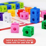 Gamenote Math Cubes Manipulatives with Activity Cards - Number Blocks Counting Toys Snap Linking Cube Math Counters for Kids Kindergarten Learning Activities