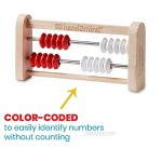hand2mind 20-Bead Wooden Rekenrek Abacus Colored Abacus for Kids Math Wooden Counting Math Manipulatives Bead Counters for Kids Math Learn Counting and Numbers Homeschool Supplies (Set of 4)