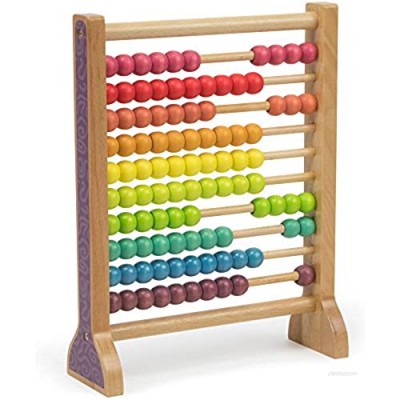 Imagination Generation Wooden Abacus Classic Counting Tool  Counting Frame Educational Toy with 100 Colorful Beads