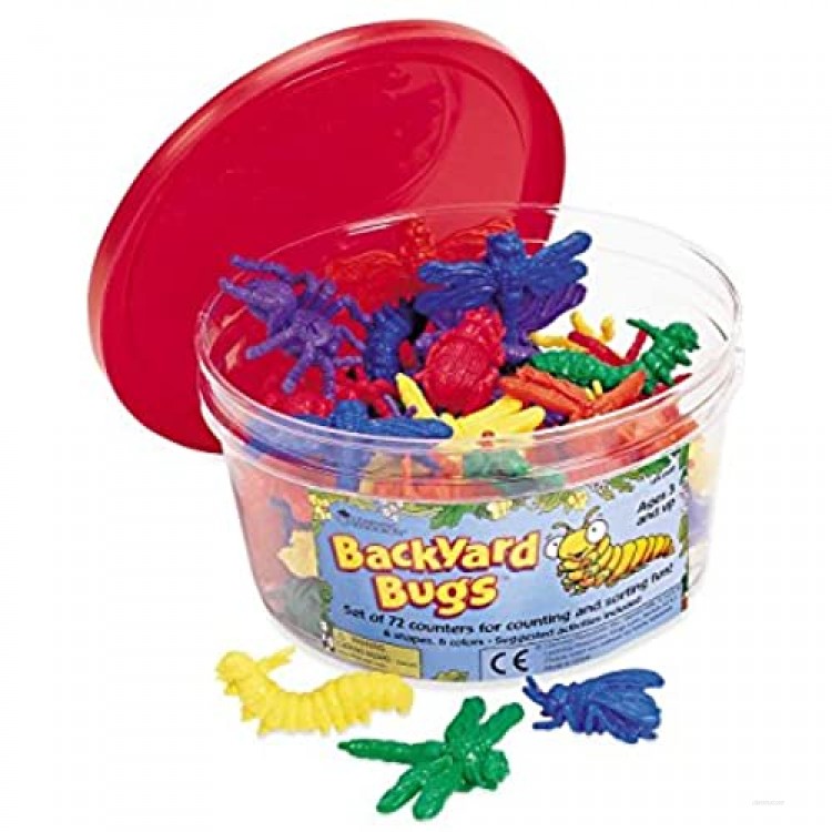 Learning Resources Backyard Bugs Counters Educational Counting and Sorting Toy Set of 72