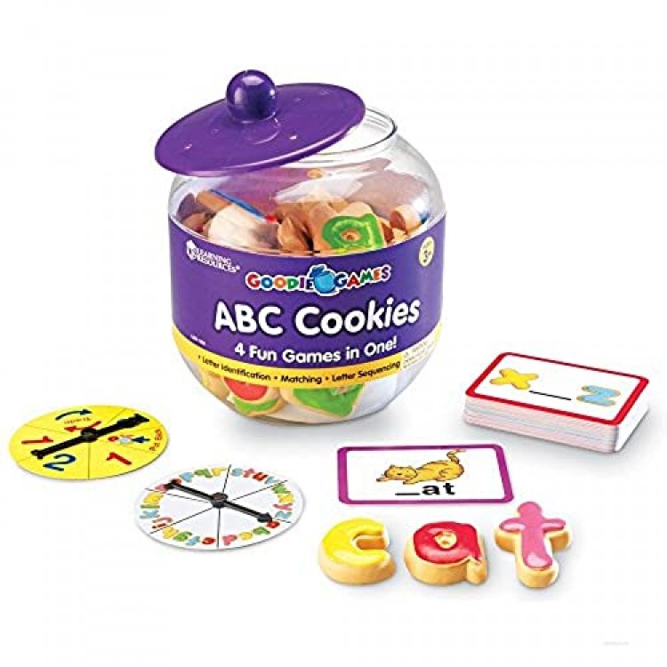 Learning Resources Goodie Games ABC Cookies 4 Games in 1 Math Games for Kindergarten Alphabet Pre-Reading Phonics Ages 3+