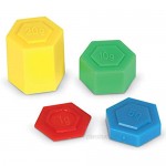 Learning Resources Hexagram Weights Set of 54 Weights includes 1g 5g 10g 20g Ages 8+