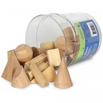 Learning Resources LER4298 Wood Geometric Solids Set of 19