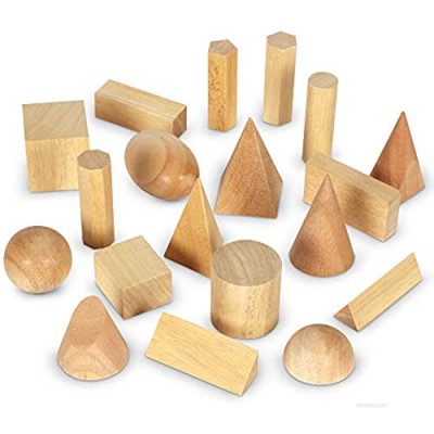 Learning Resources LER4298 Wood Geometric Solids  Set of 19
