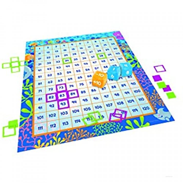Learning Resources Make a Splash 120 Mat Floor Game Addition/Subtraction 136 Pieces Ages 6+