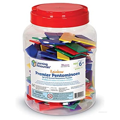 Learning Resources Rainbow Premier Pentominoes  Early Geometry Skills & Concepts  72 Pieces  Ages 6+