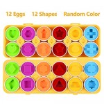 MAGIFIRE Matching Easter Eggs 12 Packs Learning Toys Gift for Toddler 1 2 3 Year Old Preschool Games Educational Color Shape Recognition Skills(Shape&Color)