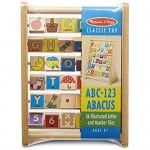 Melissa & Doug ABC-123 Abacus - Classic Wooden Educational Toy With 36 Letter and Number Tiles