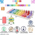 Montessori Fine Motor Skill Toys - Math Wooden Number Shape Set with Learning Clock and Lacing Beads Montessori Toy for Toddlers 3 4 5 Year Old Preschool Learning Toys Sorting Stacking Counting