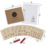 Naturskool Number Peg Boards Wooden 1-10 Free eBOOK | Montessori Math Materials for Toddlers | Preschool Early Learning Educational Math Toy with Number tracing for Boys and Girls 3+ Years