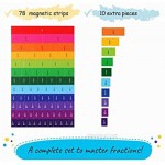 Simply Magic 166 PCS Magnetic Fraction Tiles & Fraction Circles - Math Manipulatives for Elementary School - Fraction Magnets & Resources - Fraction Strips & Bars - Magnetic Learning Resources