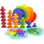 Skoolzy Stacking Frogs Counting Toys. Montessori Toys for Toddlers with Matching Lily Pads and Counters. 68pc Homeschool Educational Toys Math Manipulatives Early Math Skills for Kids Ages 3 4 5 6 7 8