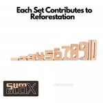 SumBlox Starter Set of 27 Math Building Blocks - STEM Solid Wood Educational Number Blocks Set of 3 Activity Cards & Math Guide.
