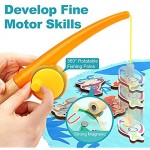 TOP BRIGHT Montessori Toddler Fishing Game - Kids Wooden Magnetic Fishing Toys Gifts for 3 Years Old Girls Boys