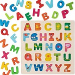 Toy-To-Enjoy Alphabet Number Shape Puzzles Learning Board Toy - Ideal for Early Educational Learning for Kindergarten Toddlers & Preschools