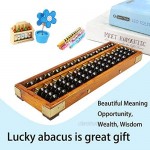 Vintage Style Wooden Abacus Soroban 13 Column(10.7 in)Math Professional Abacus for Adults Kids with Guide Handbook and Reset Button Anti-Skid Rubber Feet