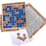 Wooden Toys Hundred Board 1-100 Consecutive Numbers Wooden Educational Game for Kids with Storage Bag W8.26 L8.26inches