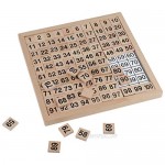 Z-COLOR Montessori Game Wooden Hundred Board Number Chart Number Grid Educational Game for Kids