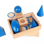 ZZKOKO Large 3D Shapes Geometric Solids Wooden Montessori Toys Math Games Toys Blocks - Math Manipulatives Geometry Set Geo Blocks for Kids Preschool Learning Toys| Elementary Homeschool Supplies