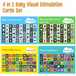 100 PCS 200 Page Black White Colorful 3D Visual Stimulation Baby Flashcard for Newborn Baby Infant Gift (4 Levels 0-36 Months 5.5” X 5.5”)