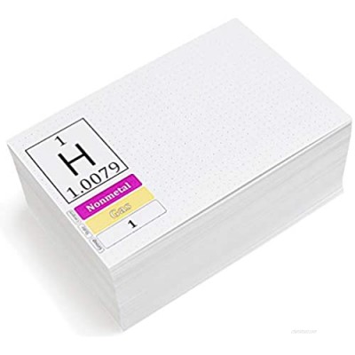 118 Chemical Elements Flash Cards with Bullet Dotted Journal Style Background
