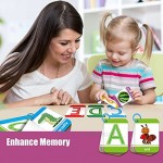 52 Pcs Alphabet Flash Cards Letters and Sight Words Learning Cards Dolch and Fry Word Lists for Preschool and Toddlers Learning