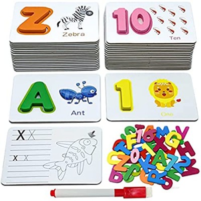 Alphabet Flash Cards Games : Wooden Number ABC Letters for Toddlers & Kids All Ages & Years Olds   Homeschool Educational Kindergarten Preschool Learning Animal Flashcards Toys Puzzle Materials