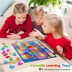 Alphabet Letters & Flash Cards Learning Toys for 3 4 5 6 Years Old Boys Girls 9 Puzzle ABC Sight Words Matching Games with 78 Colorful Plastic Letters & 35 Flashcards for Toddlers and Kids