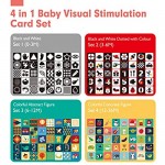 Baby Flash Cards Baby Visual Stimulation Cards 0-3-6-12-36 Months 80PCS 160 Pages Black White Colorful Double Sided High Contrast Card Newborn Gifts Baby Toys